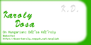 karoly dosa business card